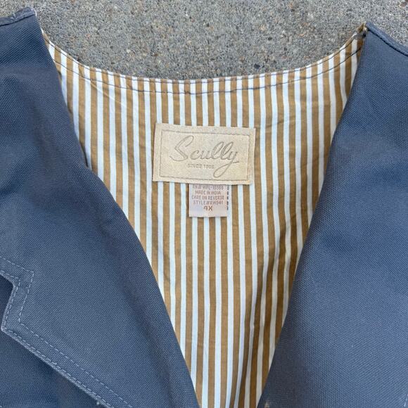 Scully Rowan Western Range Wear Canvas Gray Western Dress Vest RW041 4XL - Picture 2 of 5